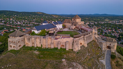 Fototapeta premium Sunset view of Sumeg castle in Hungary