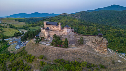 Fototapeta premium Sunset view of Boldogko castle in Hungary