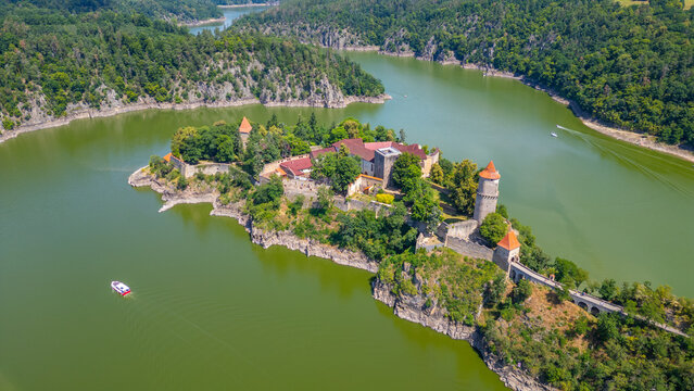 Panorama view of Zvikov castle in Czech republic