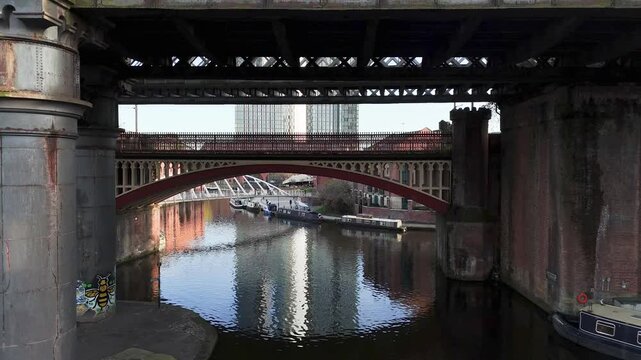 Castlefield Viaduct in the city of Manchester