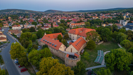 Obraz premium Sunrise view of Szerencs Castle in Szerencs town, Hungary