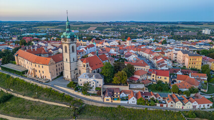 Obraz premium Sunset panorama view of Melnik in Czech republic