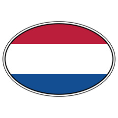 Obraz premium Netherlands national flag oval sticker framed badge identity banner