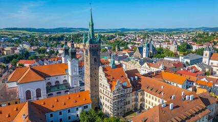 Obraz premium Panorama view of Klatovy in Czech republic