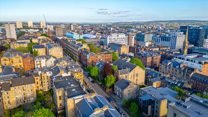 Obraz premium Panorama view of the city center of Glasgow, Scotland