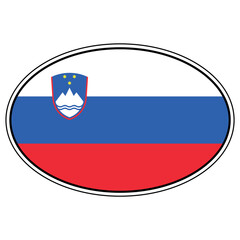 Fototapeta premium Slovenia national flag oval emblem sticker political geography illustration