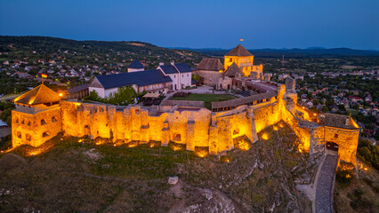 Obraz premium Sunset view of Sumeg castle in Hungary