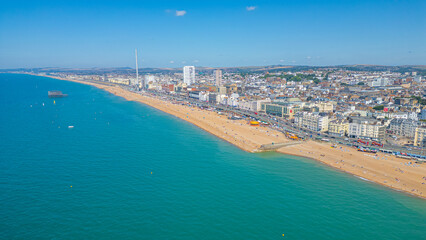 Obraz premium Panorama view of downtown Brighton in England
