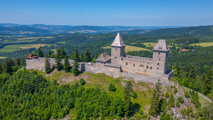 Obraz premium Panorama view of Kasperk castle in Czech republic
