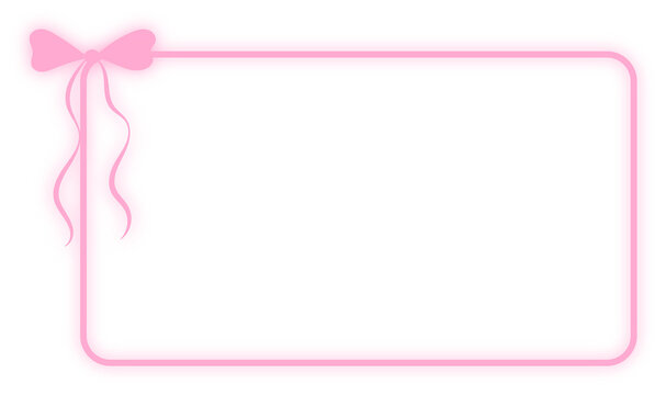 Pink bow with glowing pink frame 
