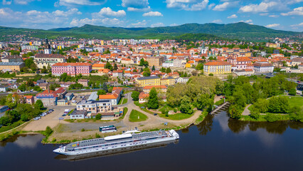 Riverside of Labe at Litomerice, Czech republic