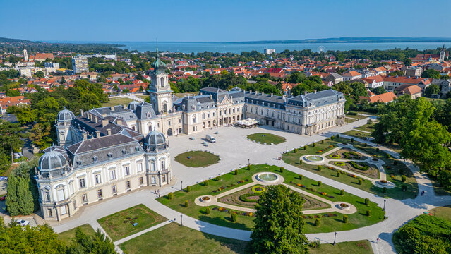 Panorama view of Festetics Palace at Keszthely in Hungary during