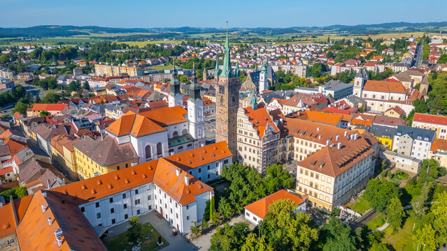 Panorama view of Klatovy in Czech republic