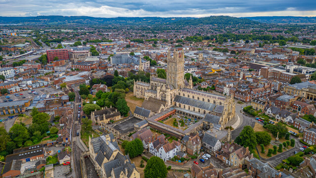 Panorama view of Gloucester cathedral in England