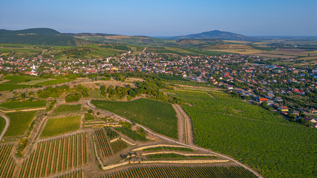 Panorama view of Mad village at Tokaj region in Hungary