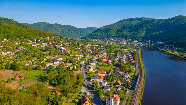 Countryside of Labe river in Usti nad Labem, Czech republic