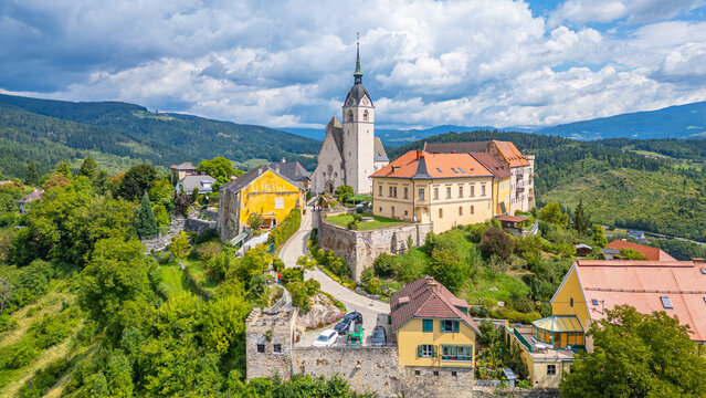 Parish church next to the Althofen castle in Austria