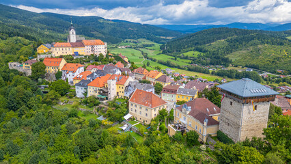 Obraz premium Panorama view of the old town of Althofen in Austria