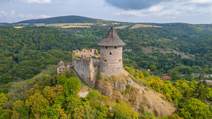 Somoska castle during a cloudy day, Slovakia © dudlajzov