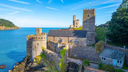 Fototapeta premium Panorama view of Dartmouth castle in England