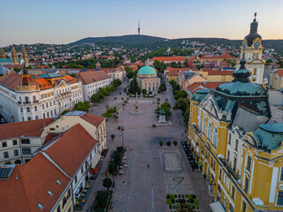 Obraz premium Sunrise view of Church of the Blessed Virgin Mary in the old tow