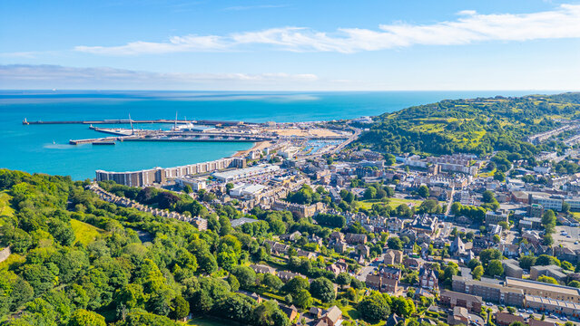 Panorama view of Dover in England