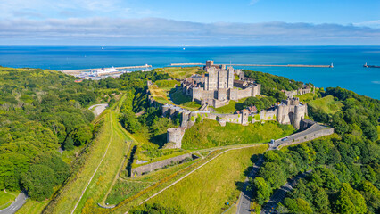 Panorama view of Castle of Dover in England © dudlajzov