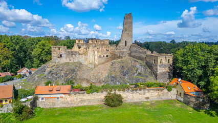 Summer day at ruins of Okor castle in Czech republic © dudlajzov