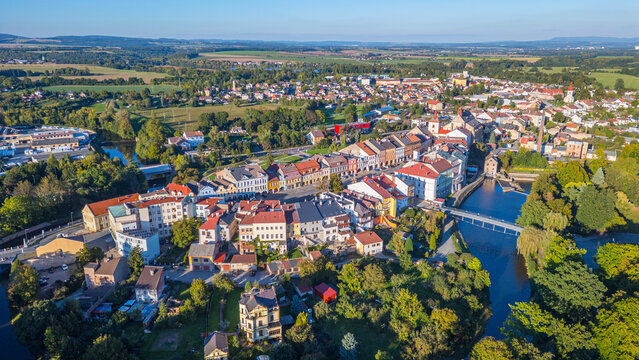 Panorama view of the old town of Jaromer, Czech republic