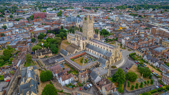 Panorama view of Gloucester cathedral in England