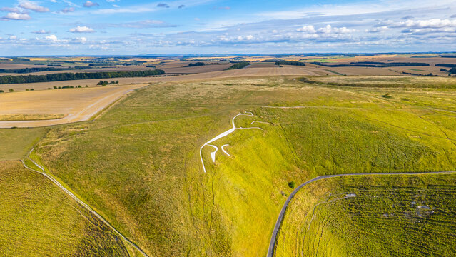 Uffington white horse during a sunny day in England
