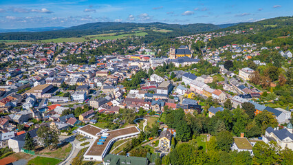 Obraz premium Panorama view of Sternberk town in Czech republic