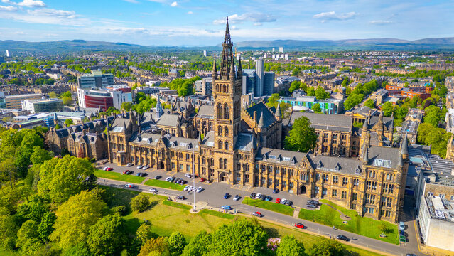 Panorama view of the university of Glasgow, Scotland