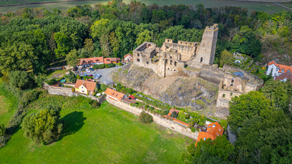 Summer day at ruins of Okor castle in Czech republic © dudlajzov