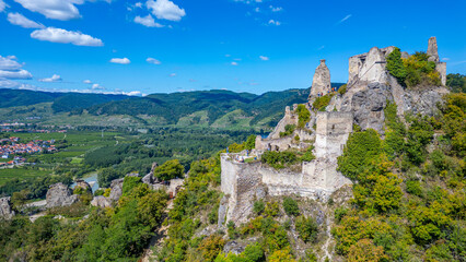 Durnstein castle during a sunny day in Austria © dudlajzov