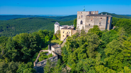 Naklejka premium Buchlov castle during a sunny day in Czech republic