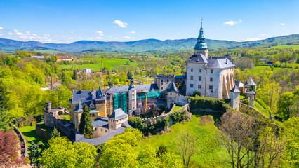 Panorama of Frydlant castle during a sunny day, Czech republic © dudlajzov