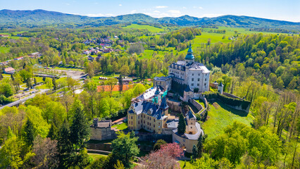 Panorama of Frydlant castle during a sunny day, Czech republic © dudlajzov