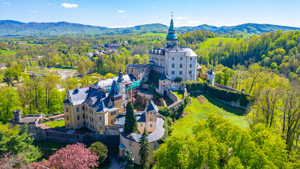Panorama of Frydlant castle during a sunny day, Czech republic © dudlajzov
