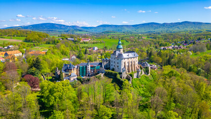 Panorama of Frydlant castle during a sunny day, Czech republic © dudlajzov