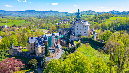 Panorama of Frydlant castle during a sunny day, Czech republic © dudlajzov