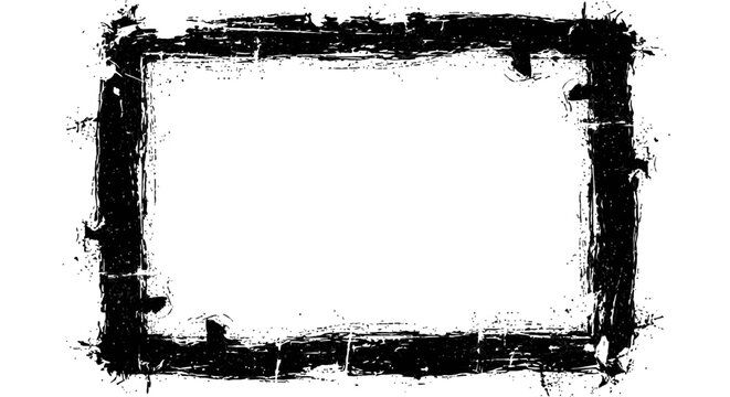 Black grunge rectangle border frame.