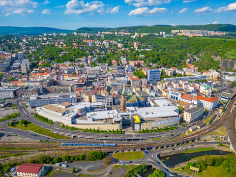 Panorama view of the city center of Usti nad Labem, Czech republ