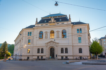 Obraz premium Sunrise view of Kajetanerplatz in Salzburg, Austria