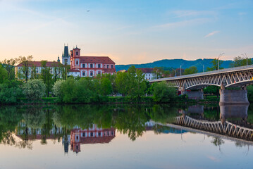 Obraz premium Sunset view of Church of the Annunciation of the Virgin Mary at