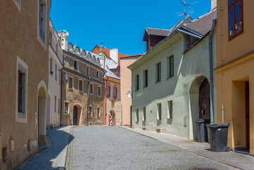 Fototapeta premium Colourful houses in Czech town Prachatice