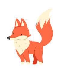 Fototapeta premium Fox Standing Side View Cartoon