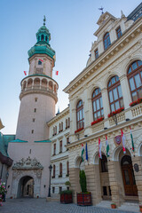 Fototapeta premium Sunrise view of the fire tower in Sopron, Hungary
