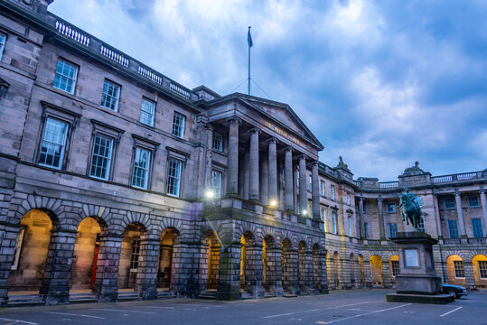 Sunrise view of the Supreme courts in Edinburgh, Scotland