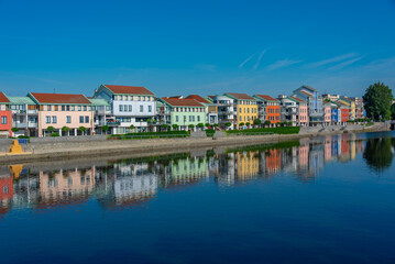 Fototapeta premium View of Otava riverside in Pisek, Czech republic